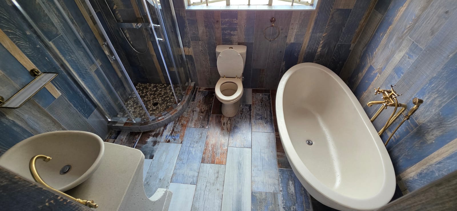 Completed luxury master bathroom installation